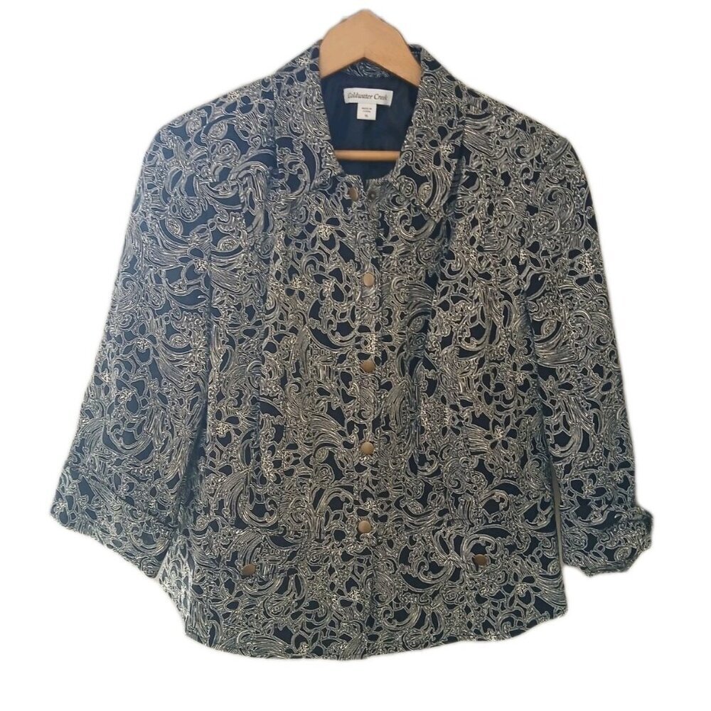 New Coldwater Creek Peplum Print Jacket